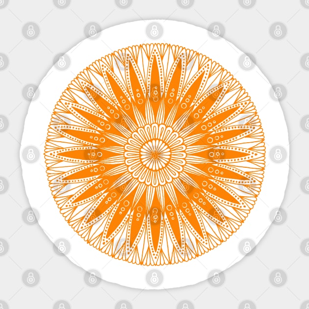 Mandala (orange on white) Sticker by calenbundalas